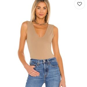 Free People Keep It Sleek Bodysuit in Tan